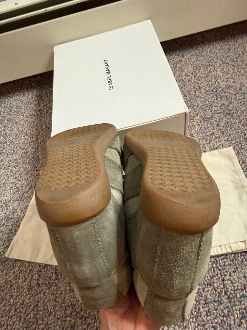 Isabel Marant Over Basket Bluebel Wedge Sneakers - Taupe - Picture 7 of 11
